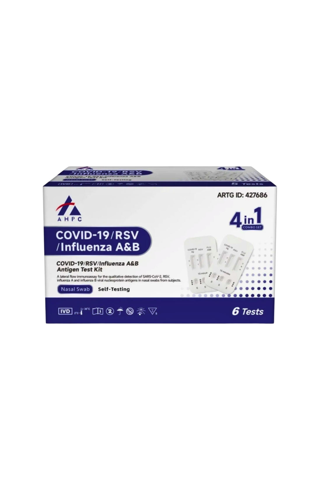 AHPC Covid-19/RSV/Influenza A&B Antigen Test Kit - 4 in 1 6 PACK