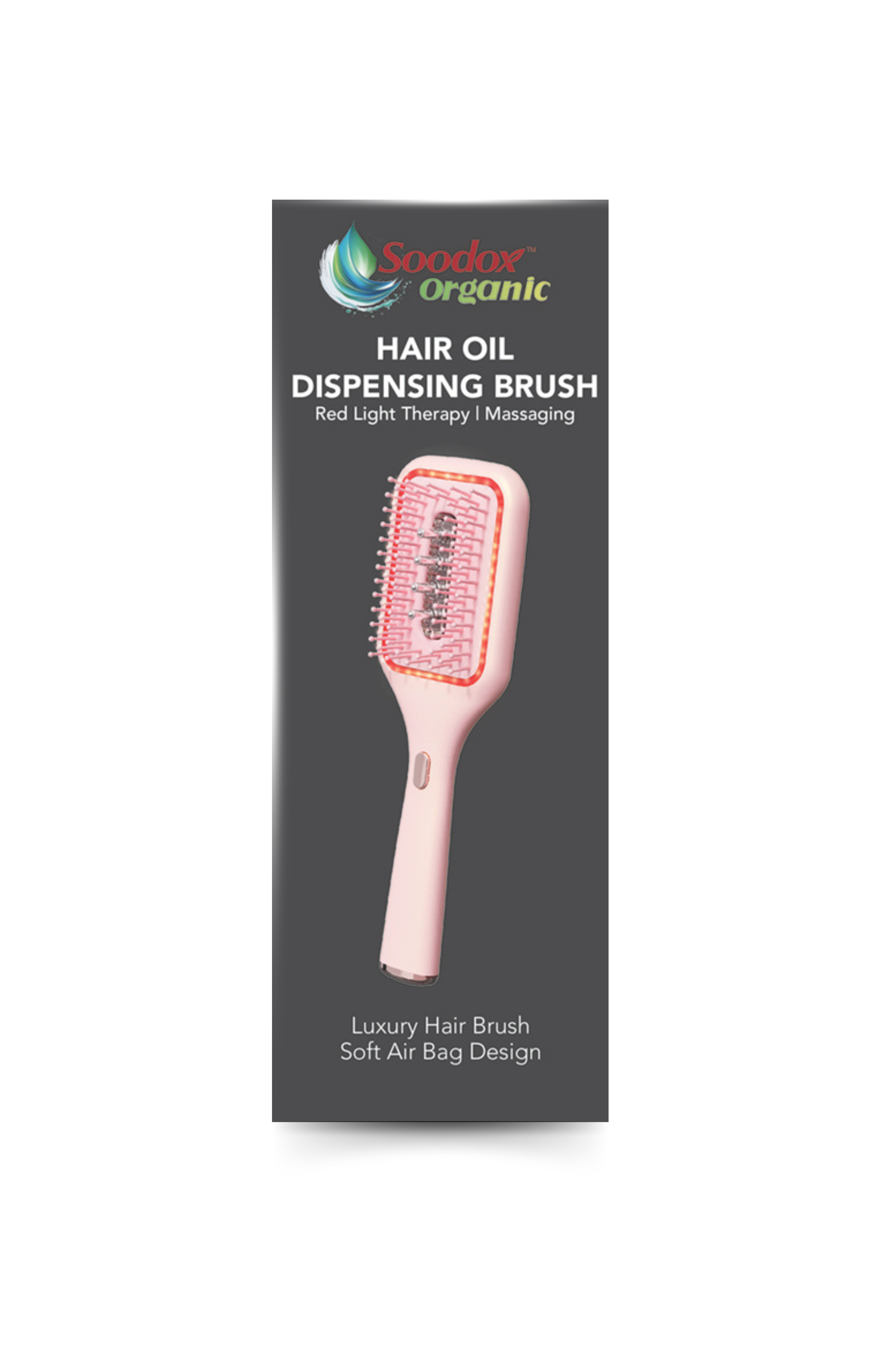 Soodox Organic Hair Oil Dispensing Brush with Red Light Technology