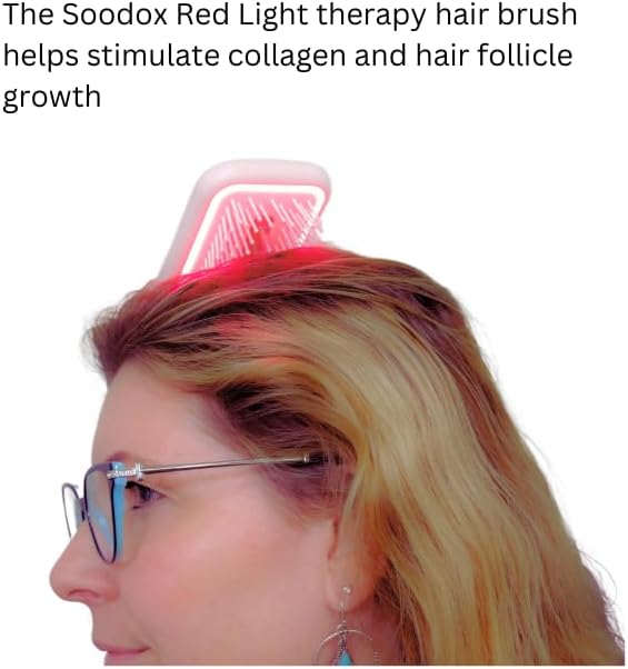 Soodox Organic Hair Oil Dispensing Brush with Red Light Technology