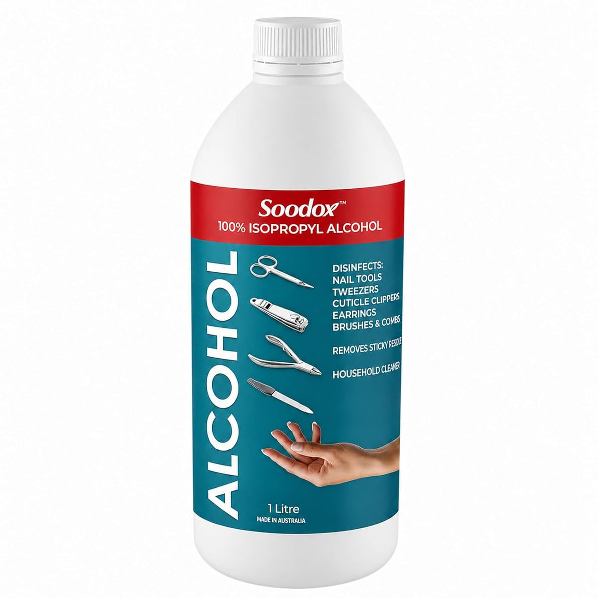 Soodox 100% Isopropyl Alcohol 1 litre bottle