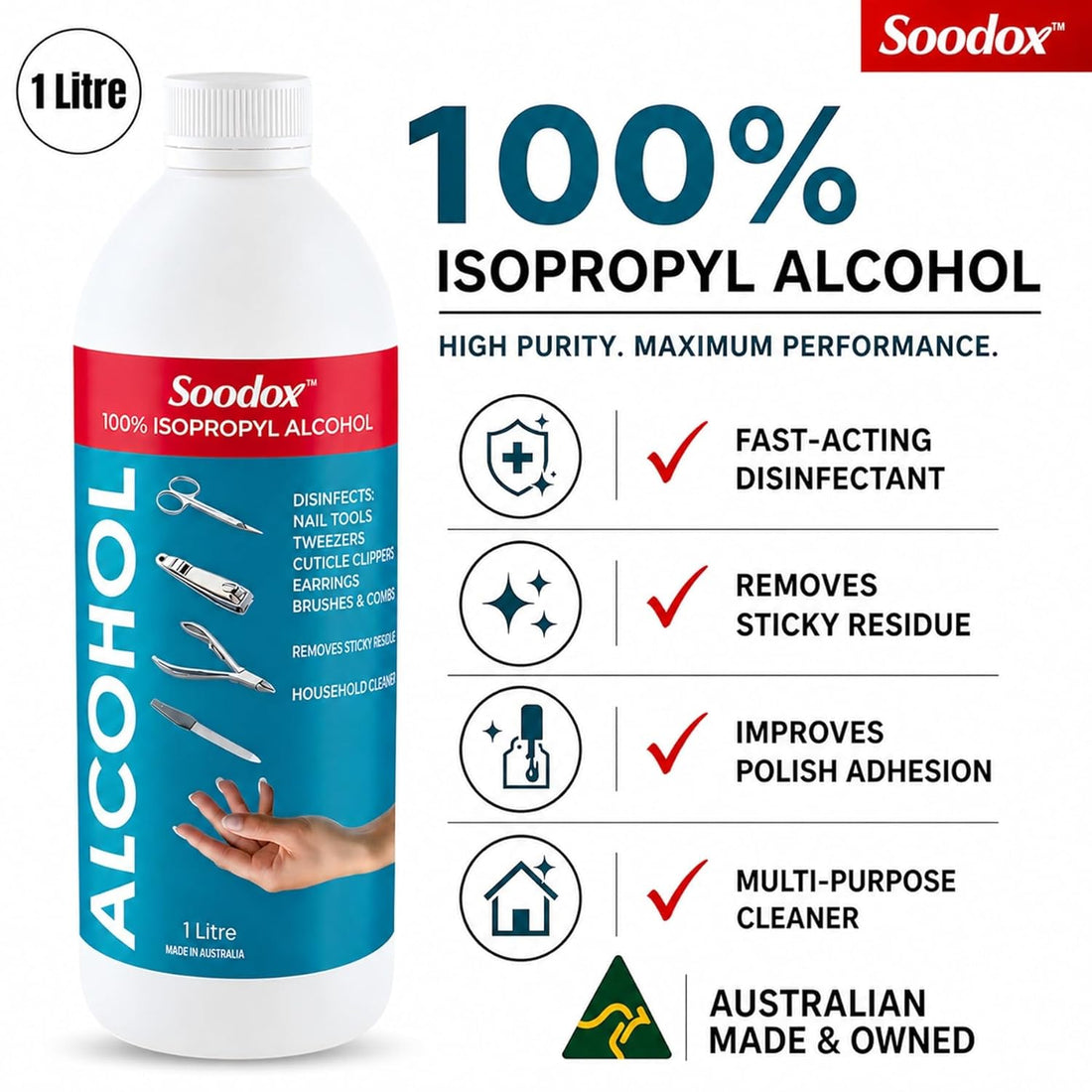 Soodox Isopropyl Alcohol 1L BOTTLE