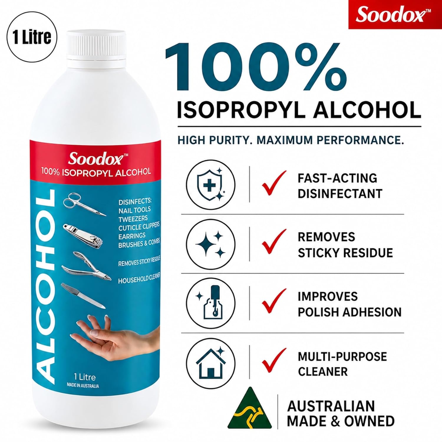 Soodox Isopropyl Alcohol 1L BOTTLE