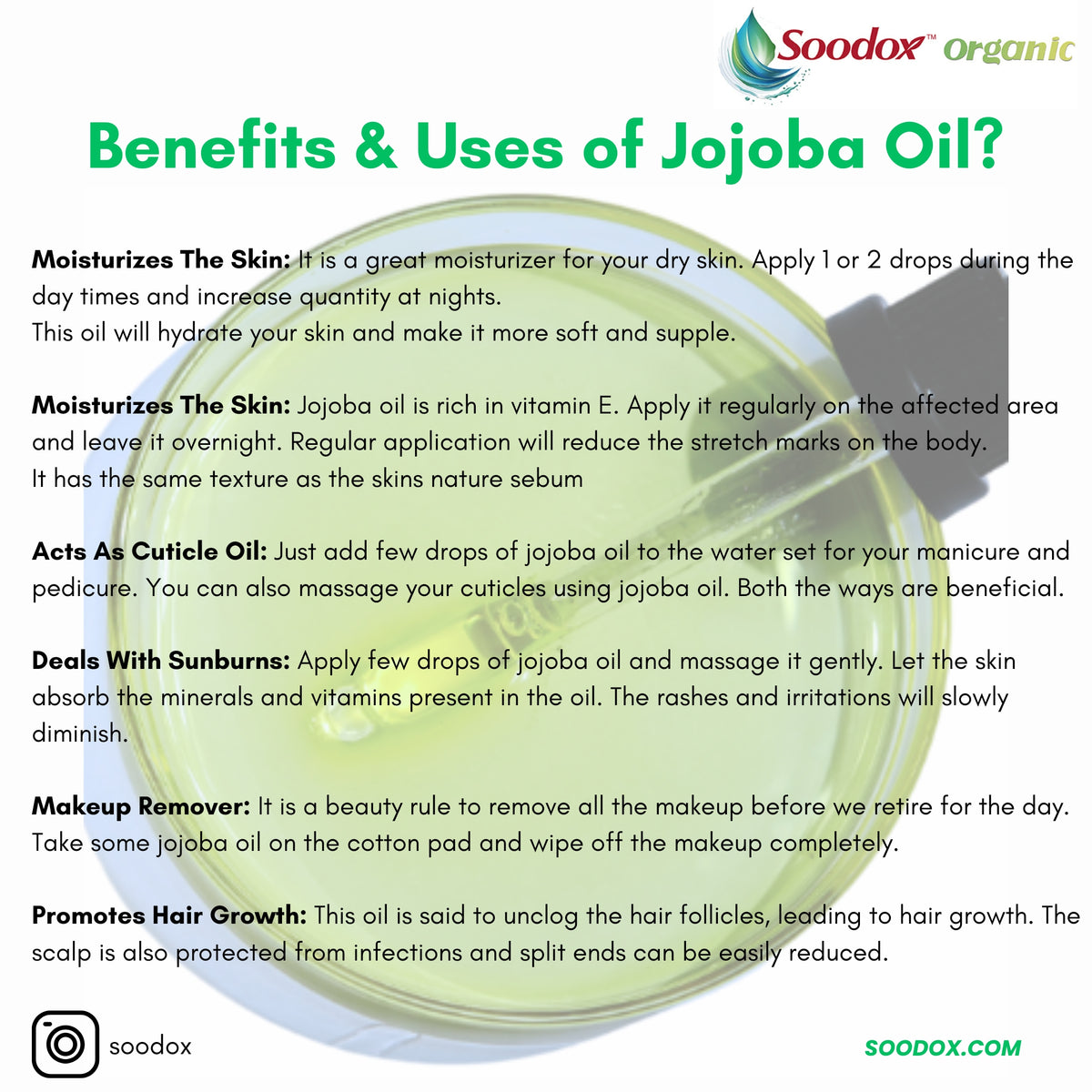 Benefits and uses of jojoba oil information sheet