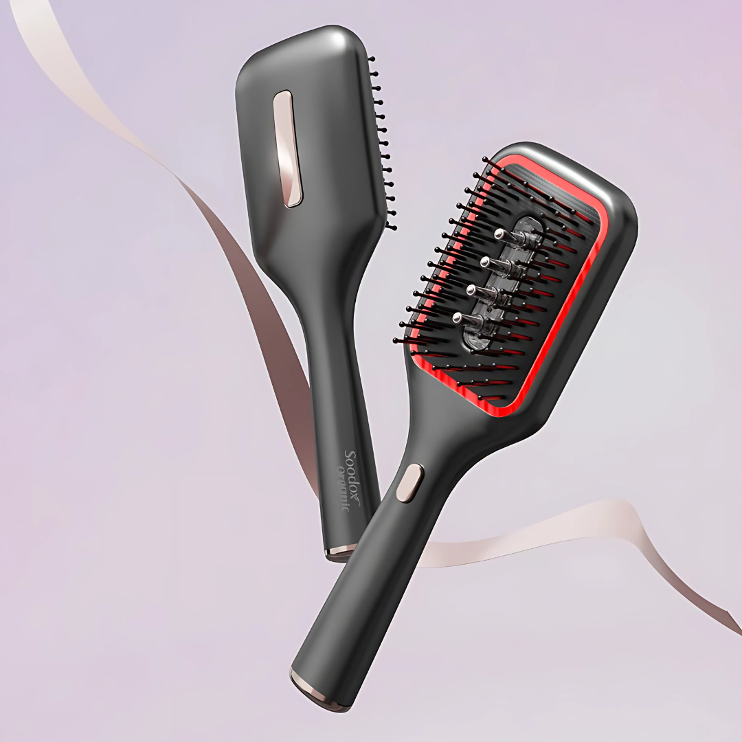 Soodox Organic HAIR GROWTH BUNDLE Hair Oil Dispensing Brush BLACK plus HairGro with Scalp Applicator