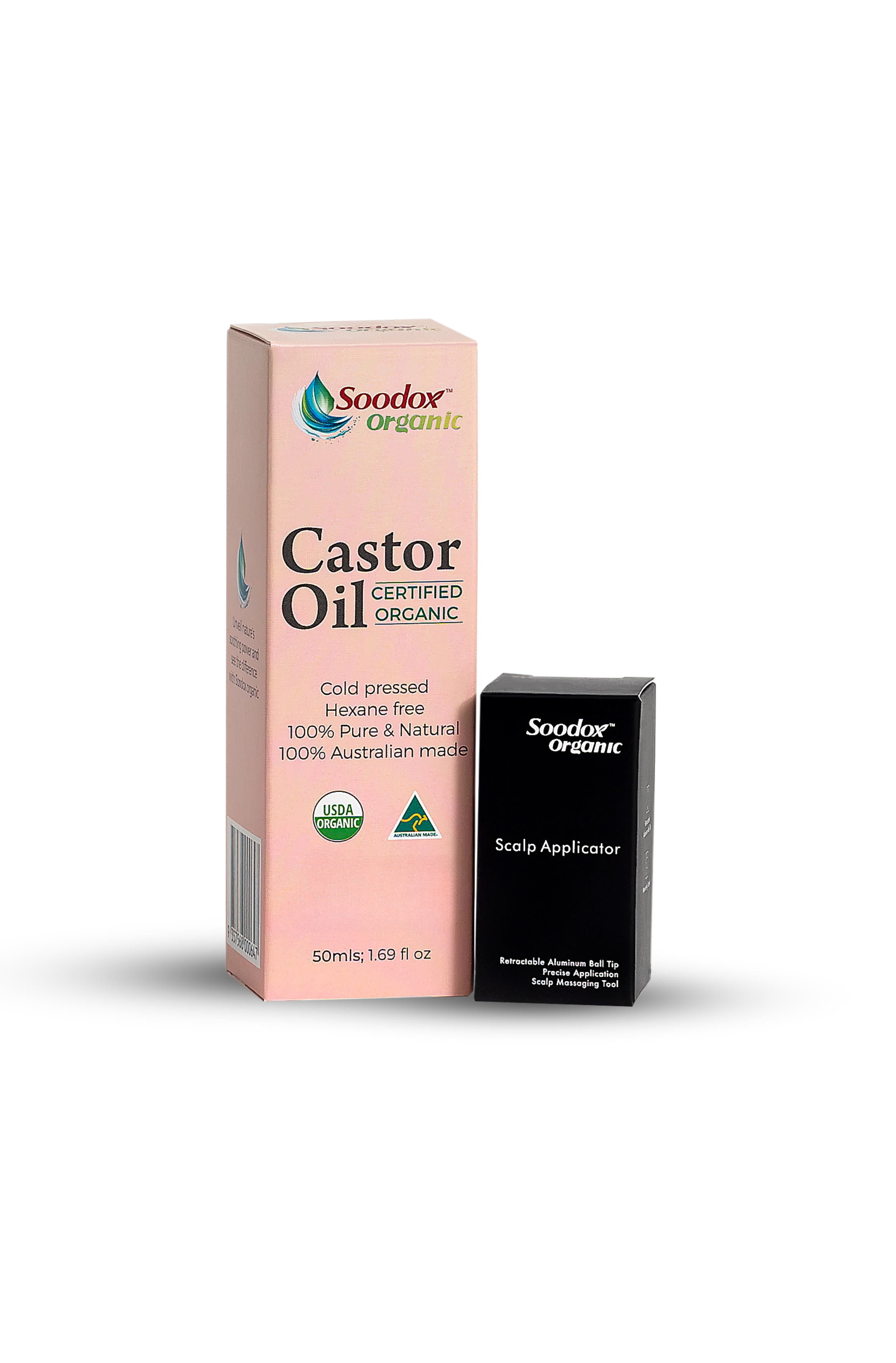 Soodox Organic Castor Oil 50mL + Scalp Applicator