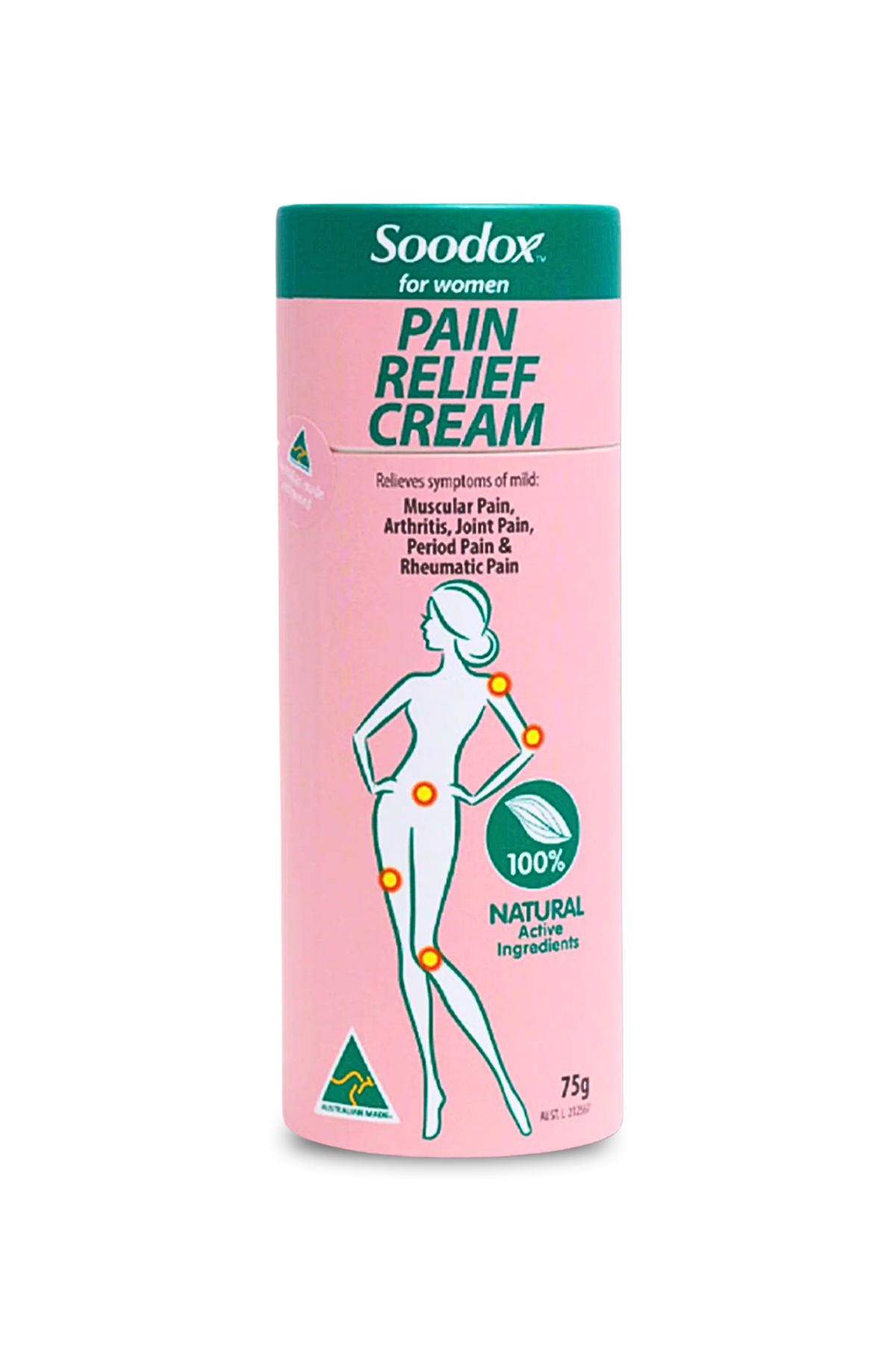 Soodox for Women Pain Relief Cream 75g box, front