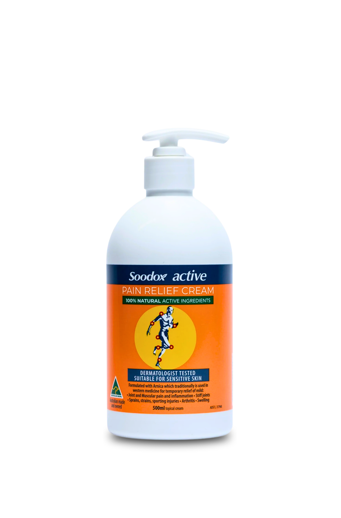 Soodox Active Pain Relief Cream Pump 500ml