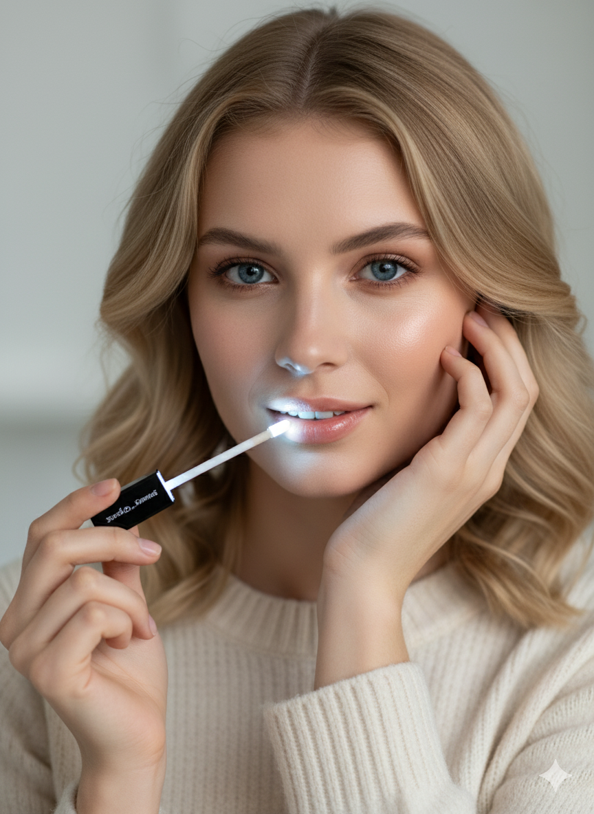 Soodox Organic Plumping Lip Oil with Light & Mirror in Nude Shade