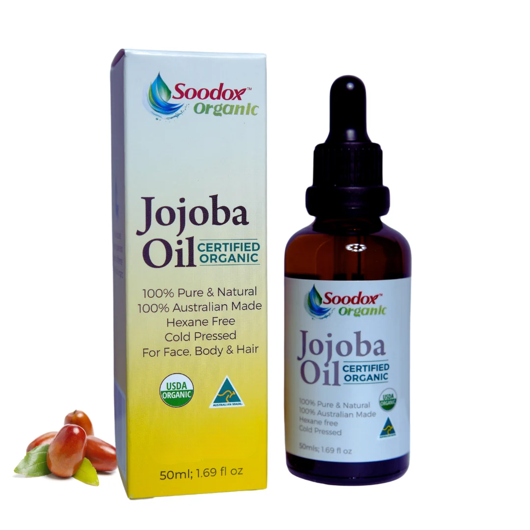 Soodox Organic Jojoba Oil 50ml Set with Scalp Oil Applicator
