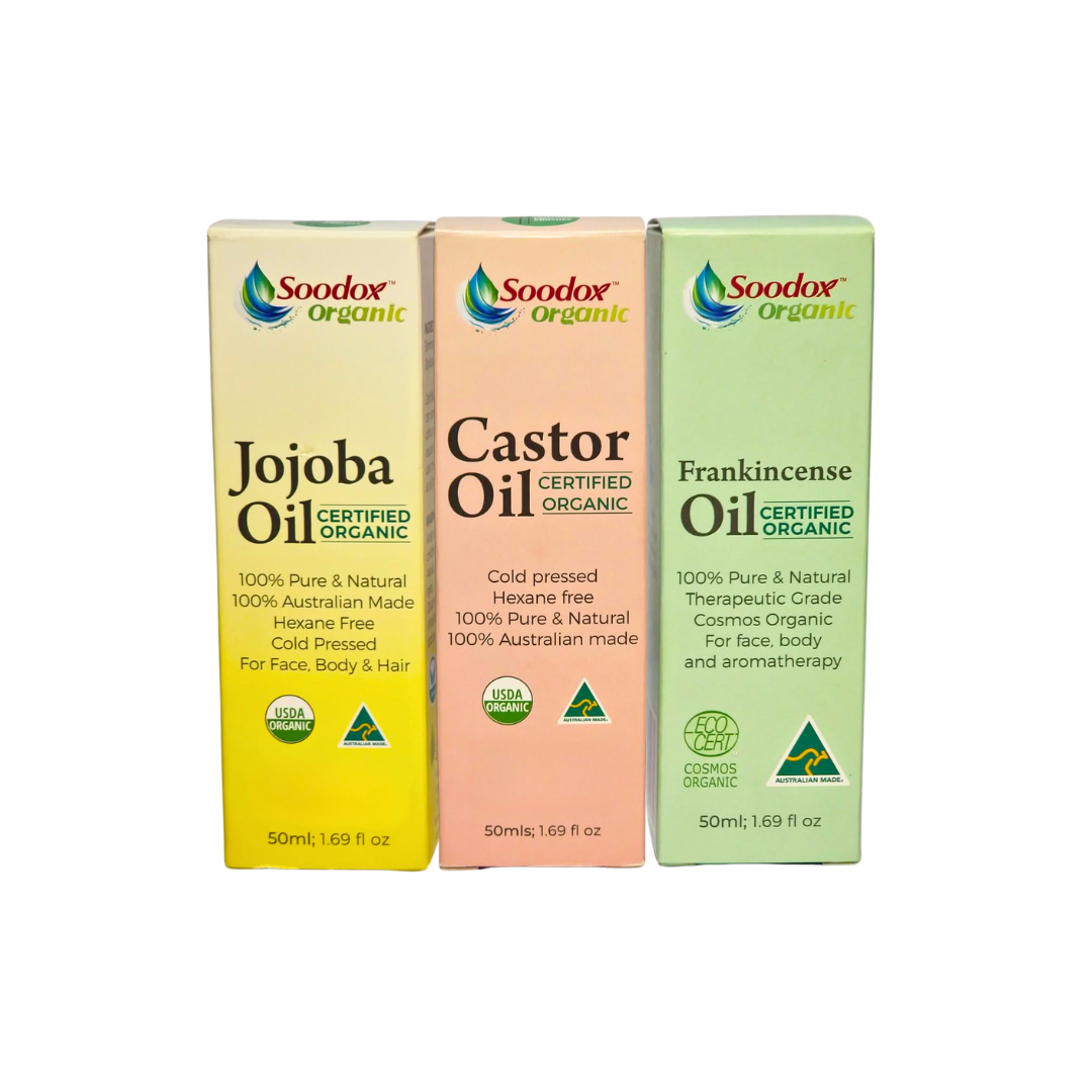 Soodox Organic Jojoba Oil 50ml with Oil Brushes