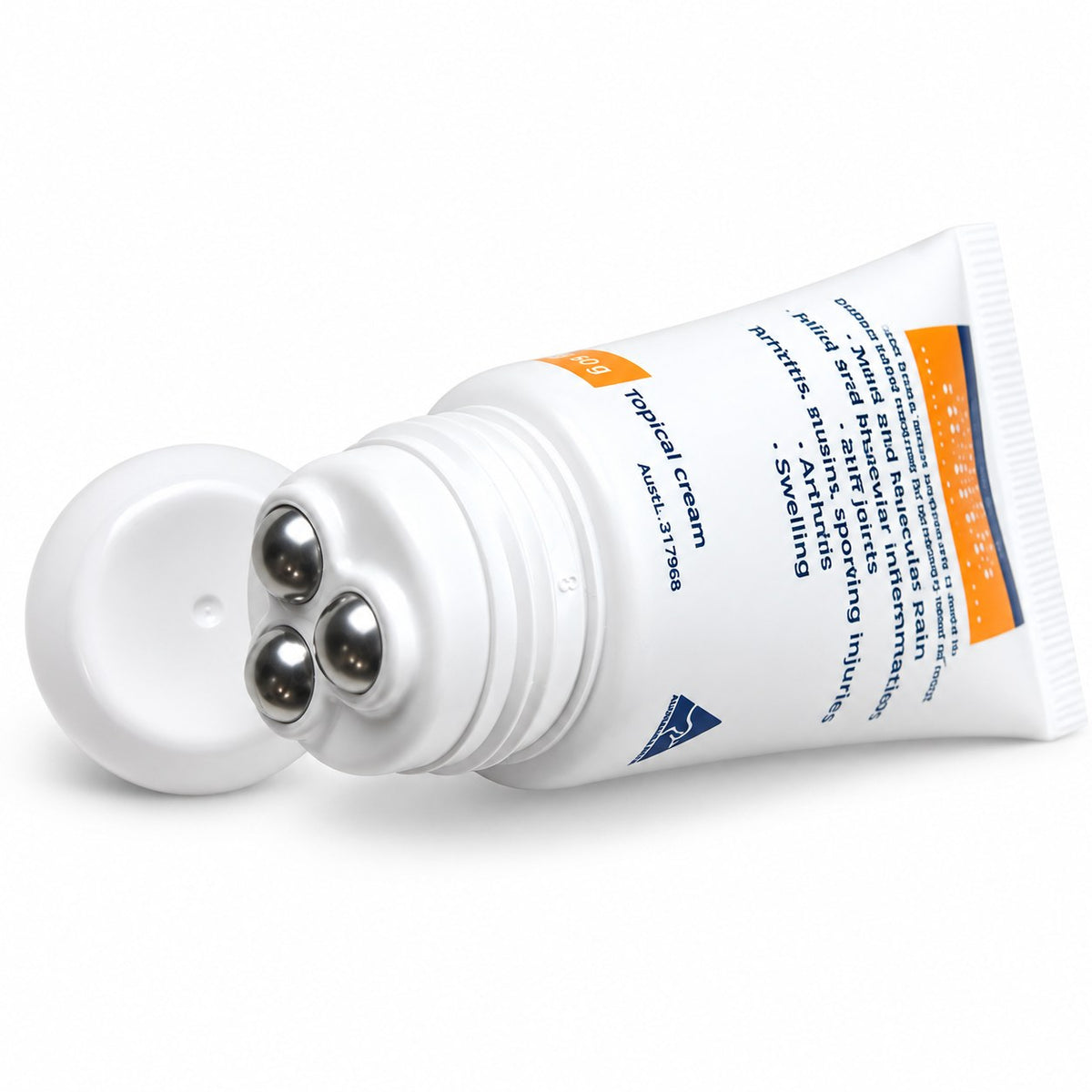 Soodox Active 50g tube with cap off showing three massage balls