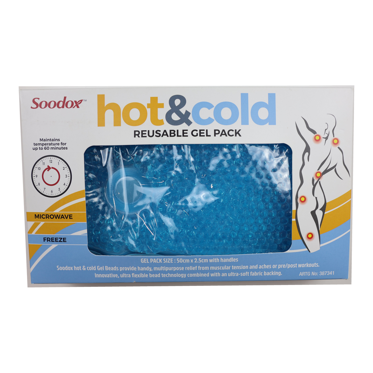 Soodox Hot & Cold Reusable Pack Large BLUE with Handles — full product on white background