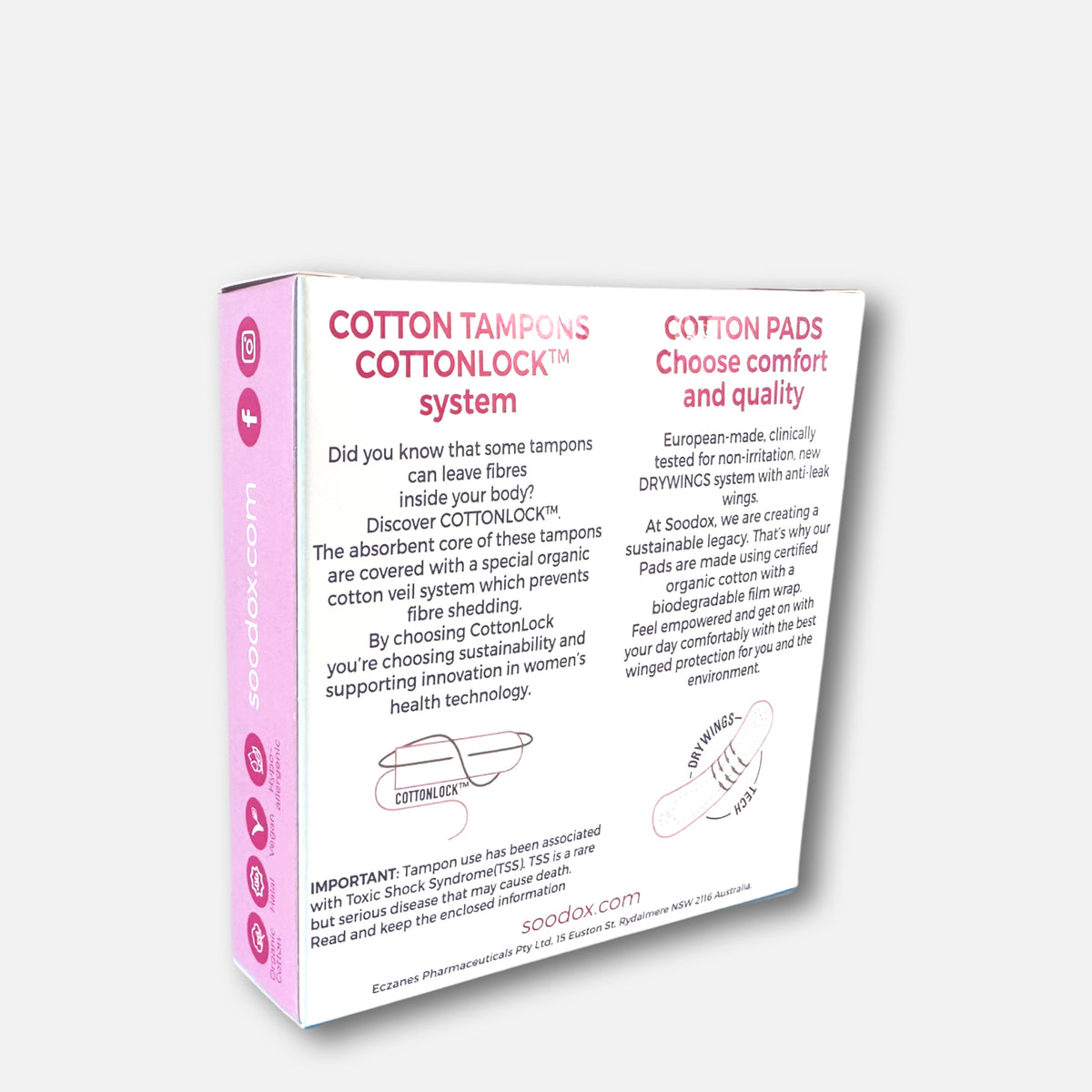 Back of Respect by Soodox Period Pack box