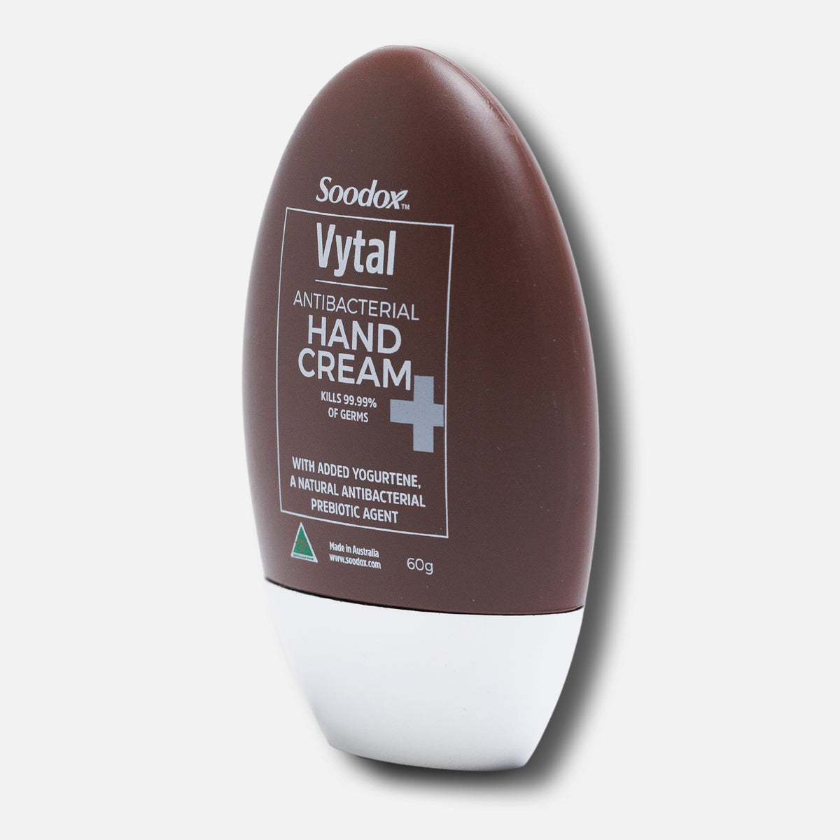 Soodox Vytal Antibacterial Hand Cream 60g tube, angled view