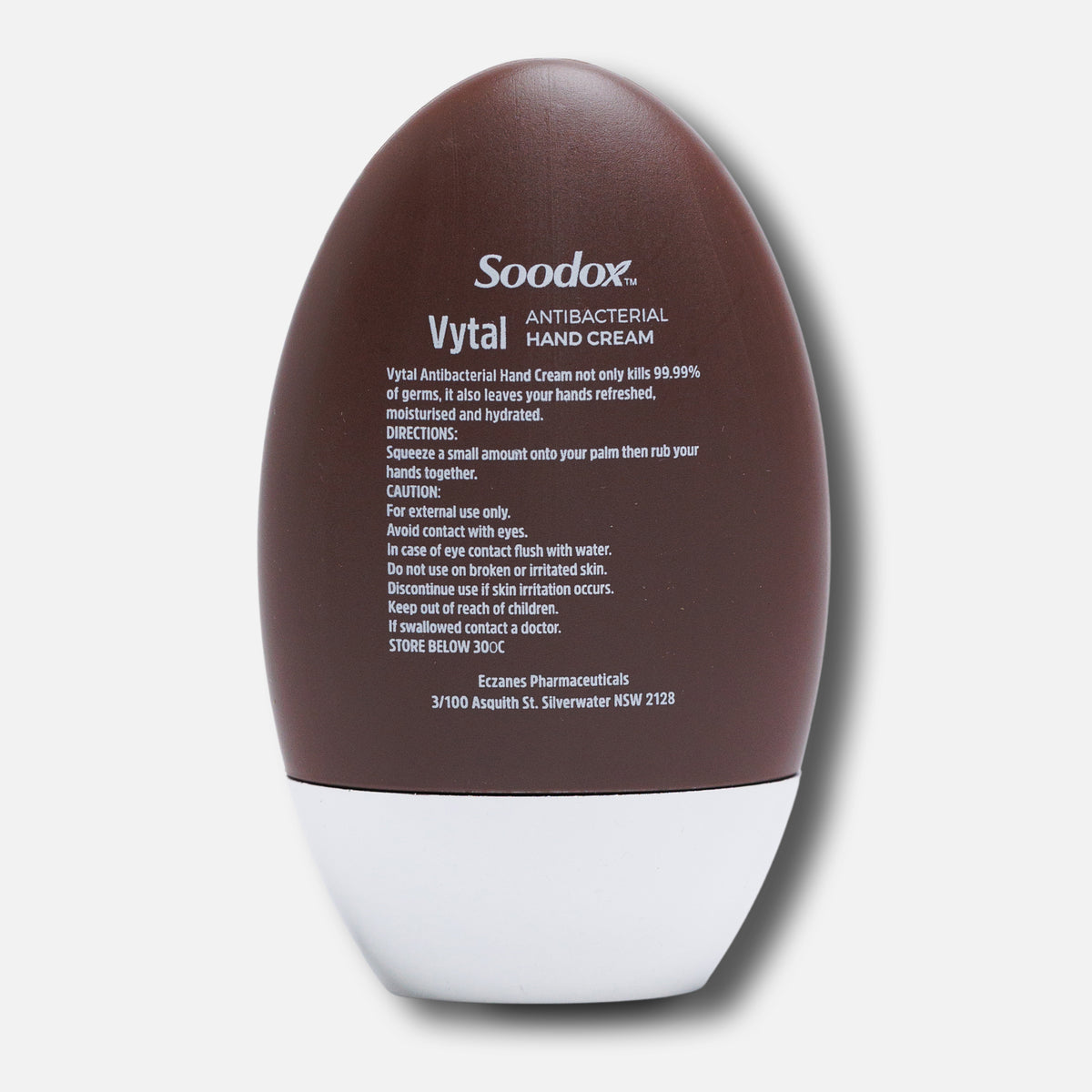 Back of Soodox Vytal Antibacterial Hand Cream 60g tube