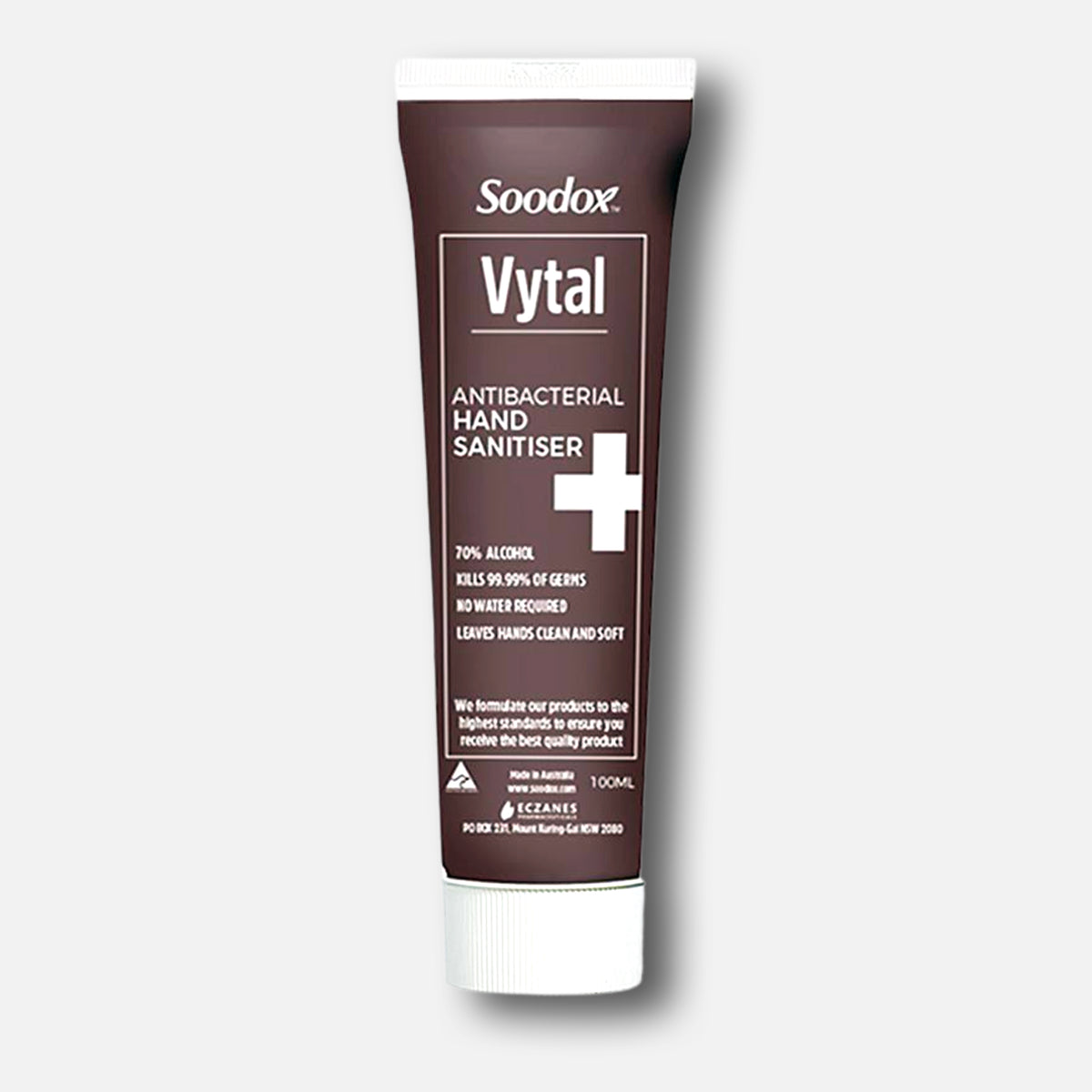 Soodox Vytal Antibacterial Hand Sanitiser 100ml tube, close view
