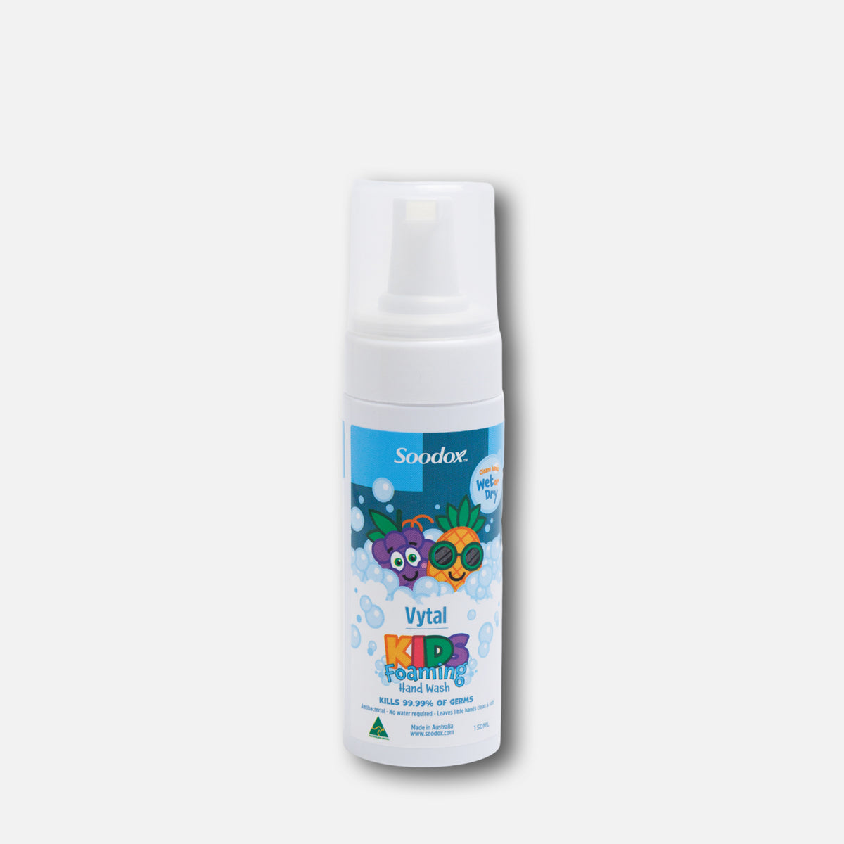 Soodox Vytal Kids Antibacterial Foaming Hand Wash 150ml bottle, front