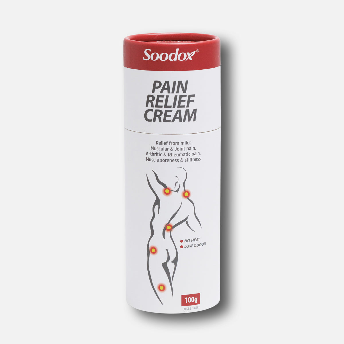 Soodox Original Pain Relief Cream 100g box, angled view