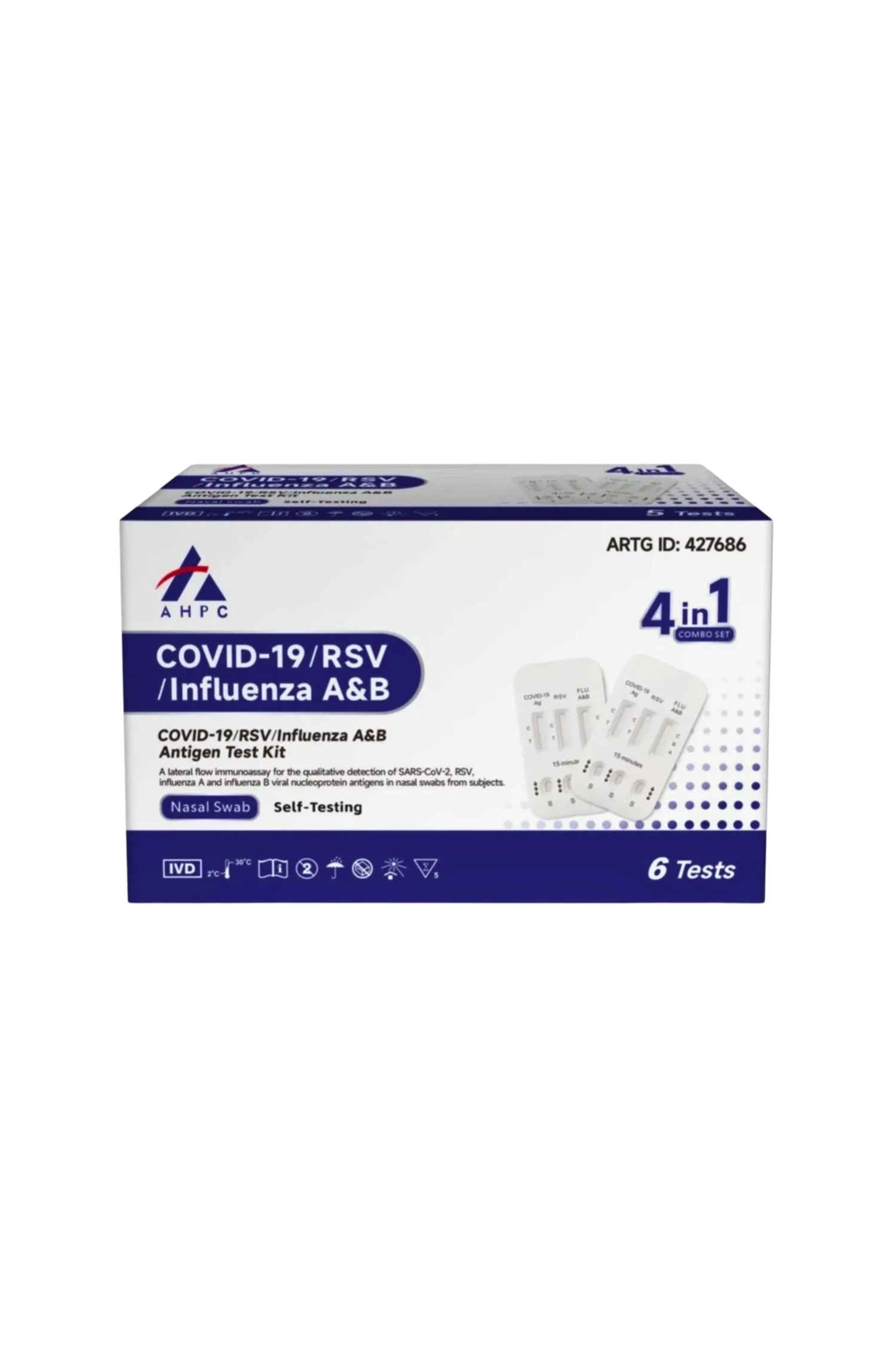 AHPC Covid-19/RSV/Influenza A&amp;B Antigen Test Kit - 4 in 1 6 PACK