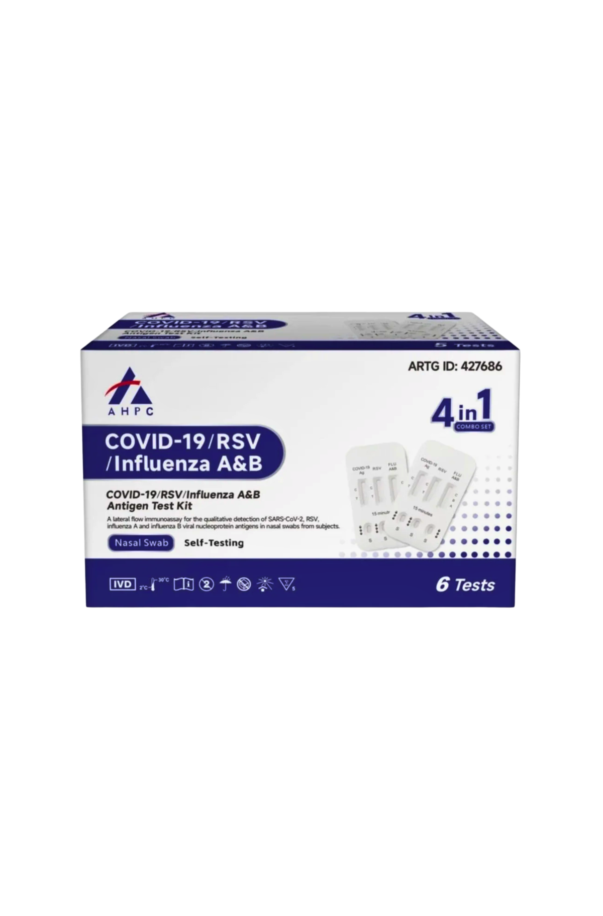 AHPC Covid-19/RSV/Influenza A&amp;B Antigen Test Kit - 4 in 1 6 PACK
