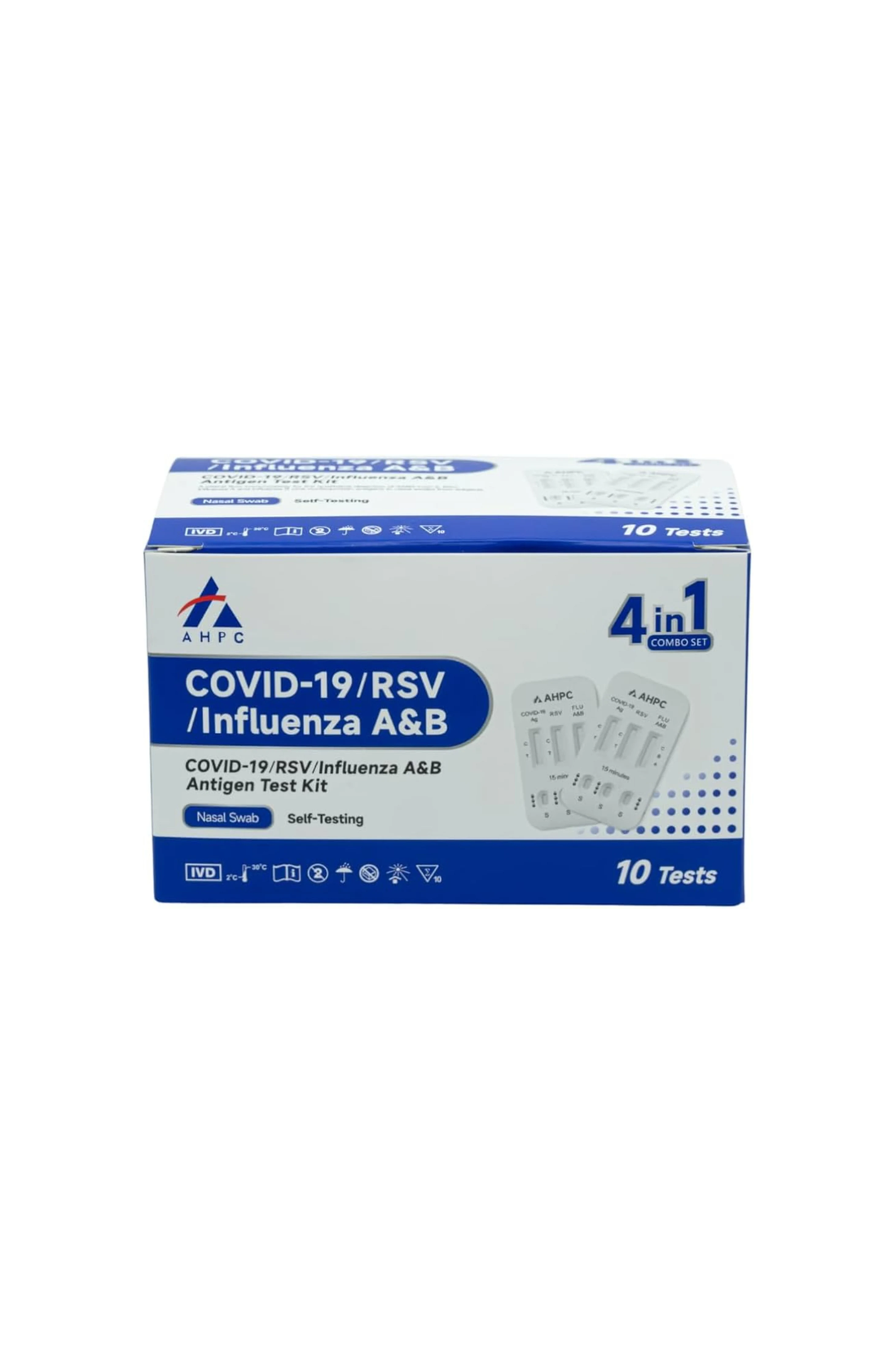 AHPC Covid-19/RSV/Influenza A&amp;B Antigen Test Kit - 4 in 1, 10 PACK