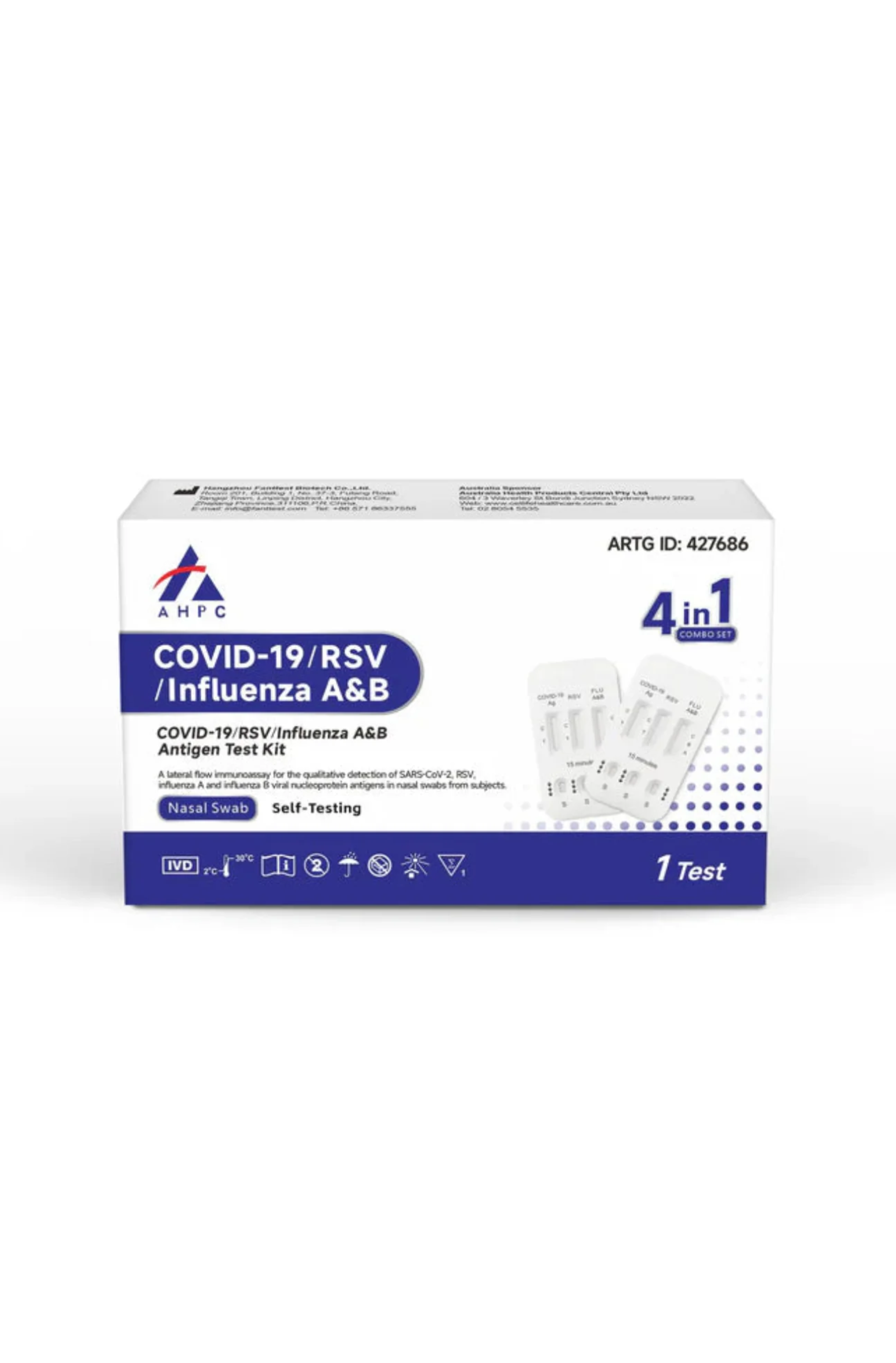 AHPC Covid-19/RSV/Influenza A&amp;B Antigen Test Kit - 4 in 1, Single Kit
