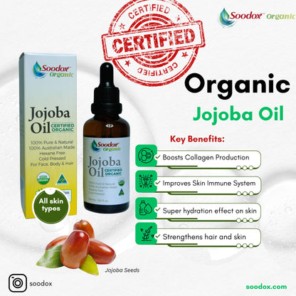 Soodox Organic Jojoba Oil 50ml with Oil Brushes