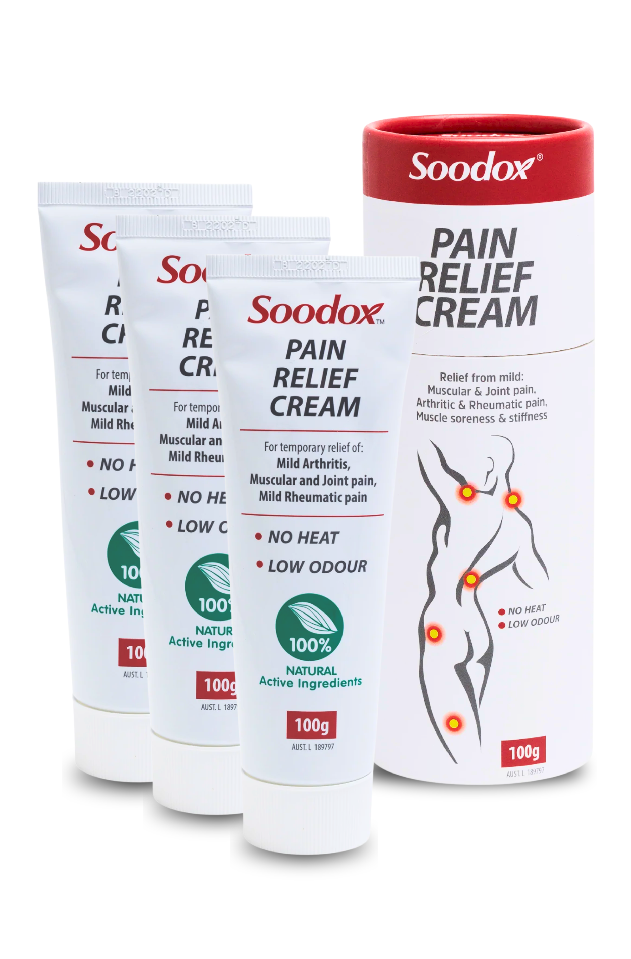 Soodox Original Pain Relief Cream 100g - 3 Pack