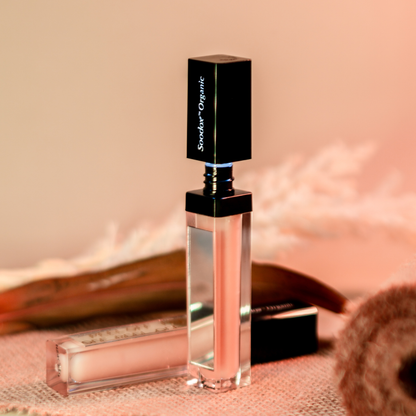 Soodox Organic Lip Plumper – Hydrating Gloss with Bonus Light &amp; Mirror – Nude &amp; Pink Shades