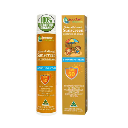 Soodox Organic 100% Natural Mineral Sunscreen for Kids - 100g