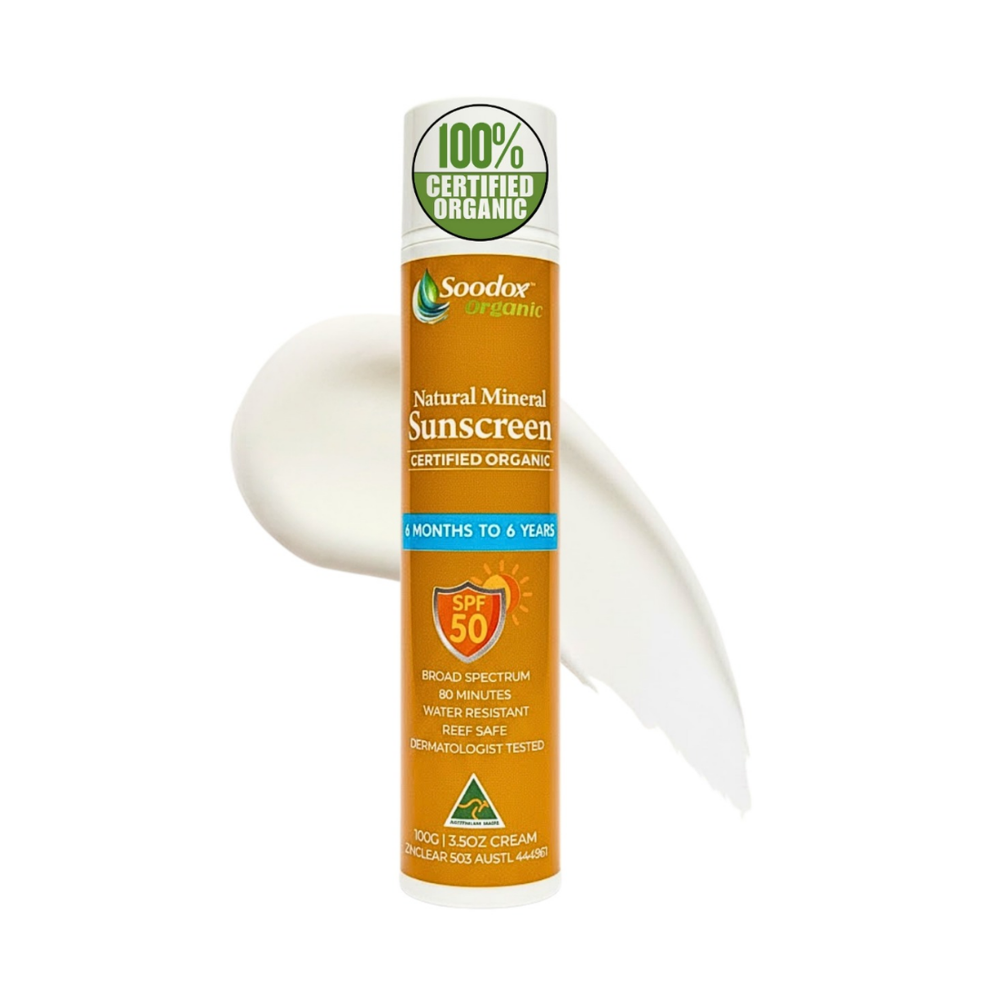 Soodox Organic 100% Natural Mineral Sunscreen for Kids - 100g