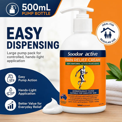 Soodox Active Pain Relief Cream Pump 500ml