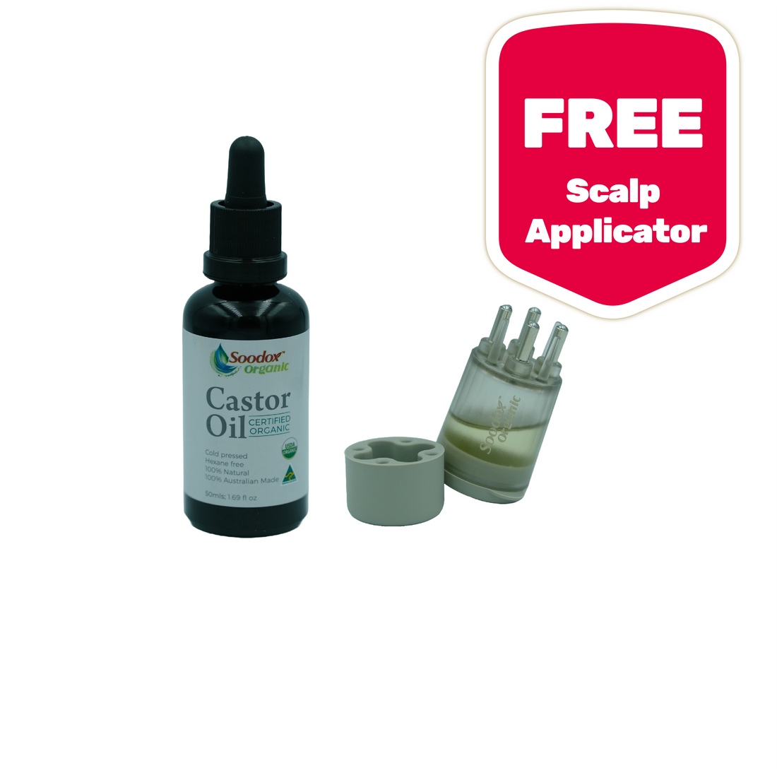 Soodox Organic Castor Oil 50mL + Free Castor Oil Applicator