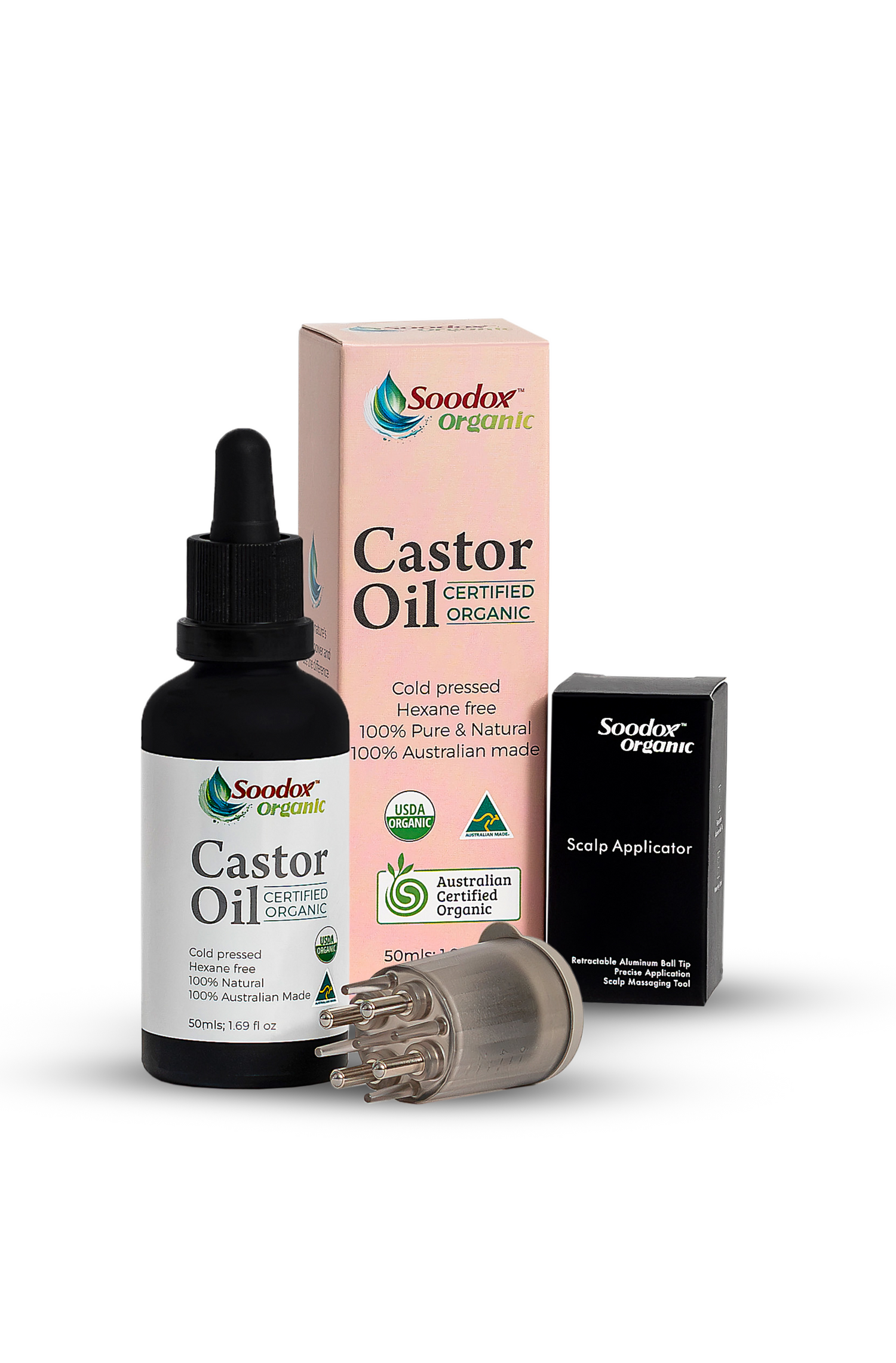 Soodox Organic Castor Oil 50mL + Free Castor Oil Applicator