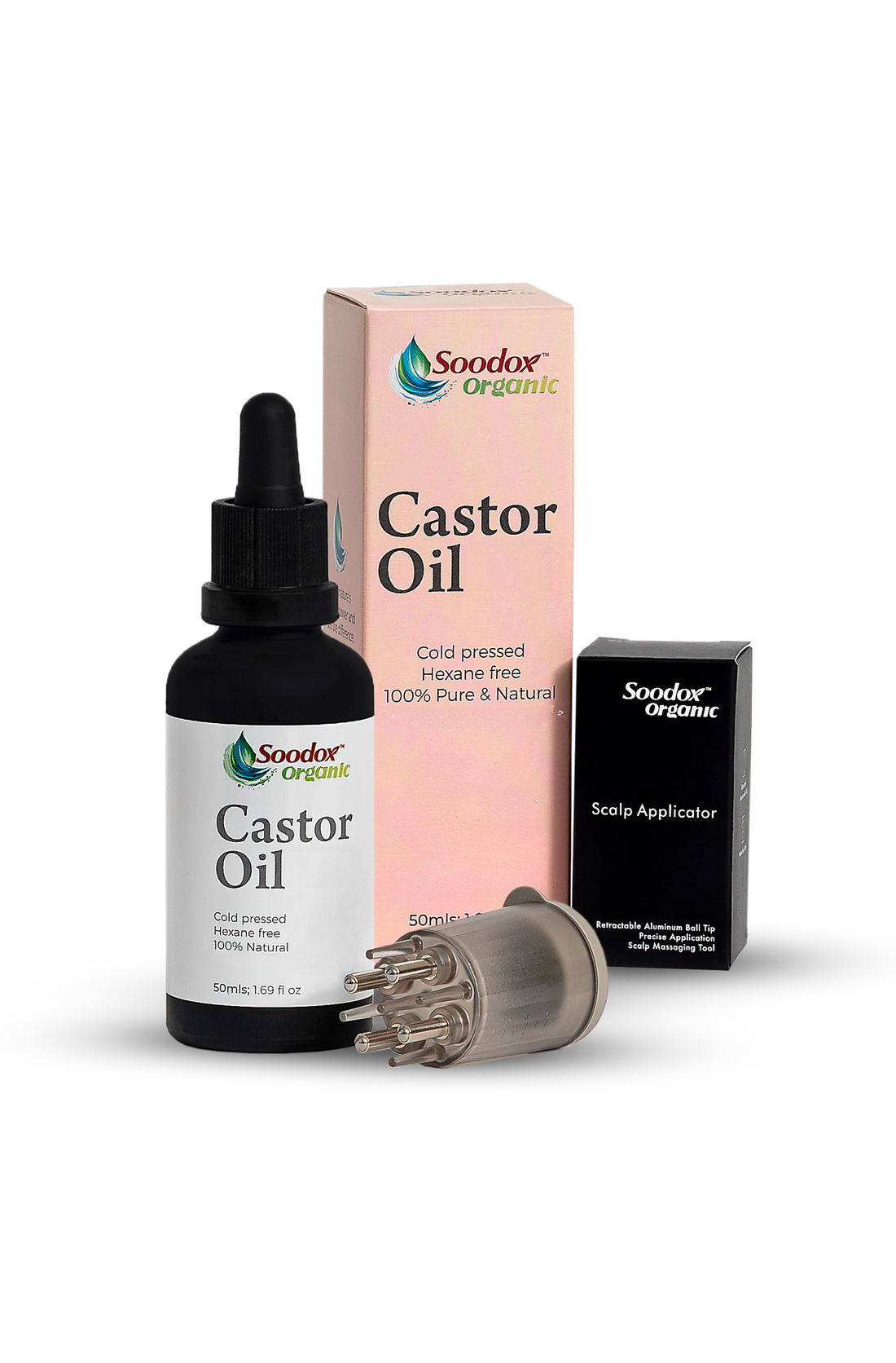 Soodox Organic Castor Oil 50mL + Scalp Applicator