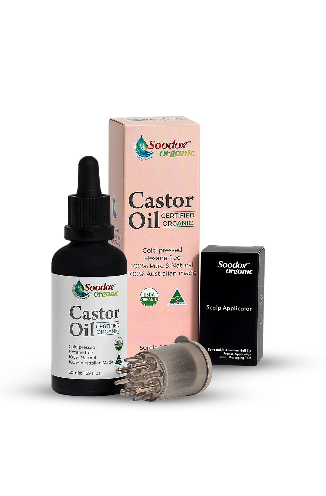 Soodox Organic Castor Oil 50mL + Scalp Applicator