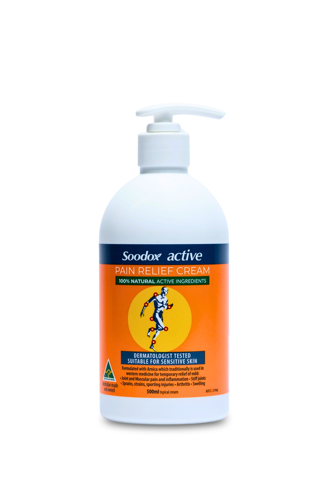 Soodox Active Pain Relief Cream Pump 500ml