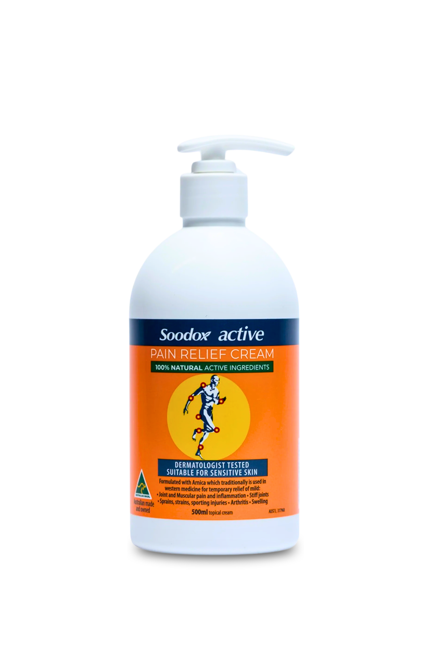 Soodox Active Pain Relief Cream Pump 500ml - 2 Pack
