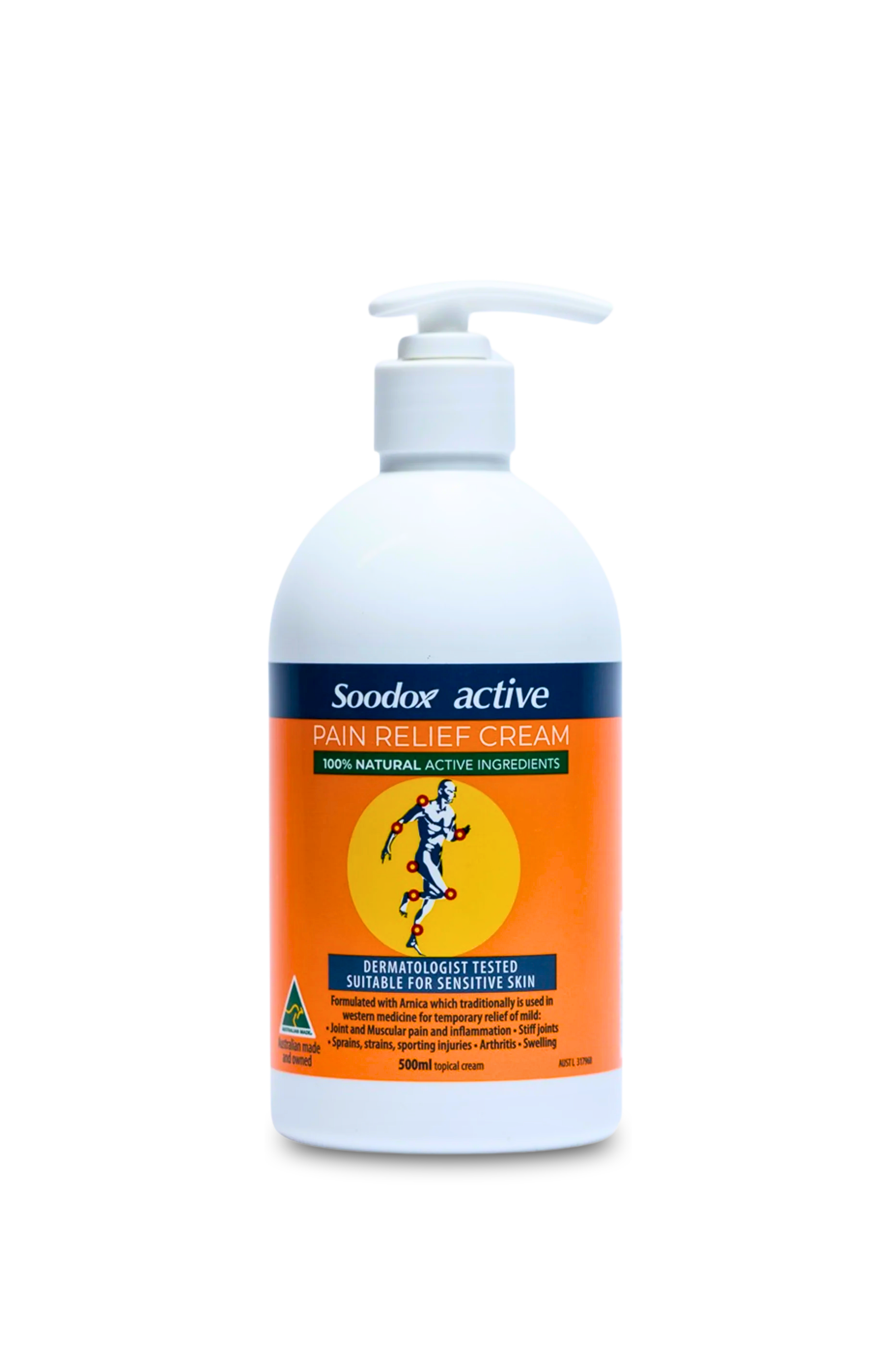 Soodox Active Pain Relief Cream Pump 500ml - 2 Pack