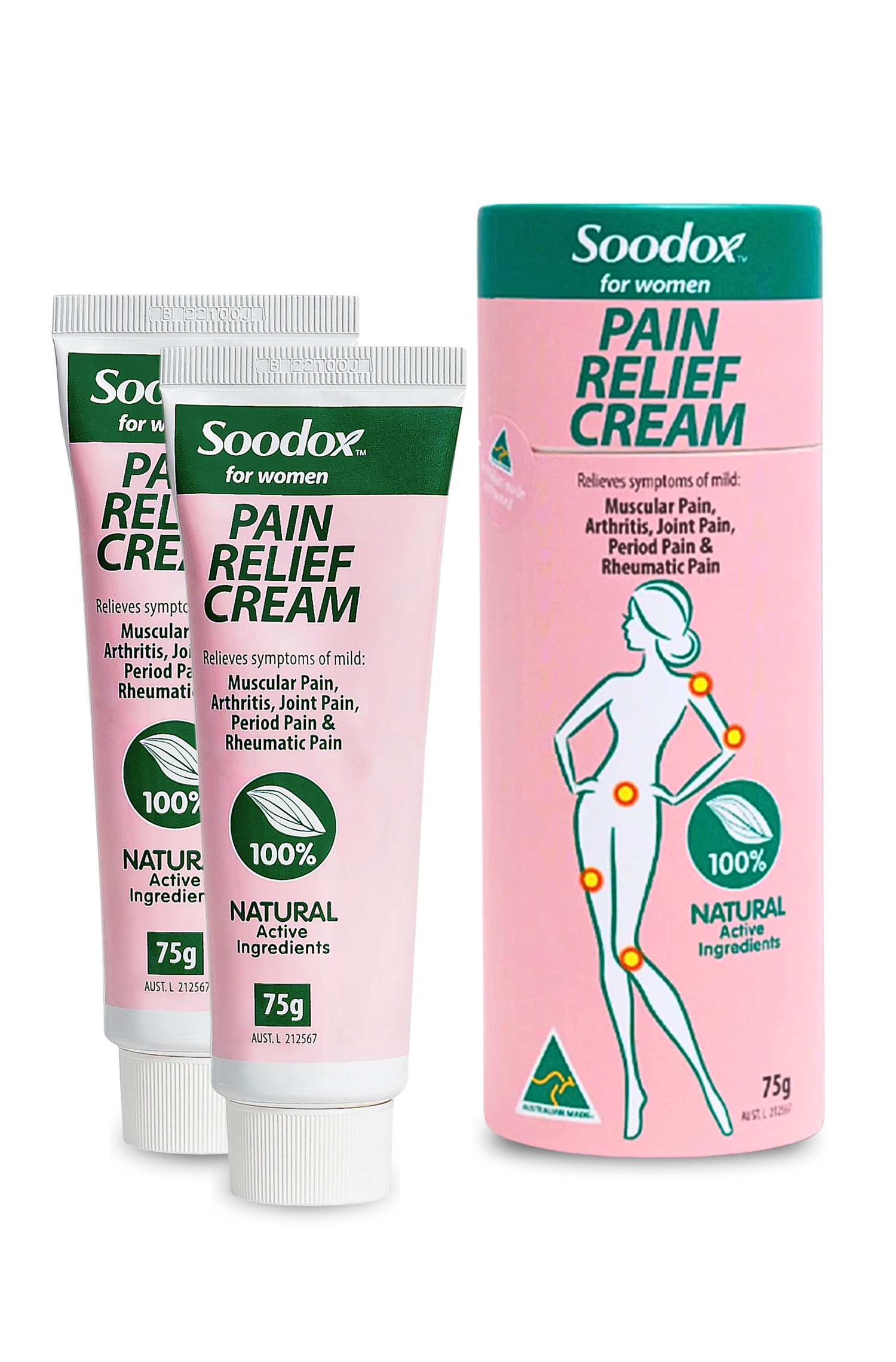 Soodox for Women Pain Relief Cream 100g - 2 Pack