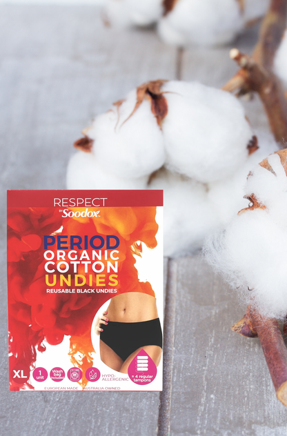 Soodox Certified Organic Natural Period Wash + Cotton Period Undies BUNDLE