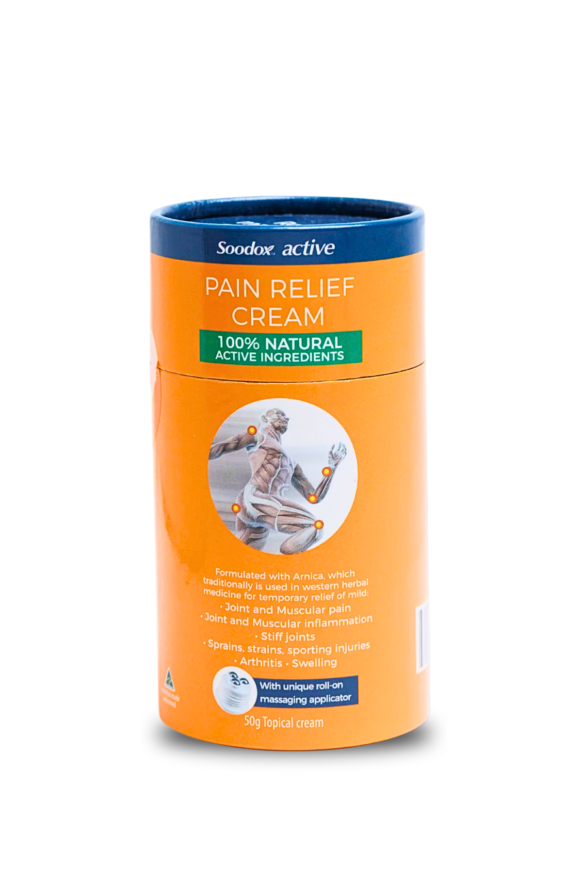 Soodox Active Pain Relief Cream 50g box, front