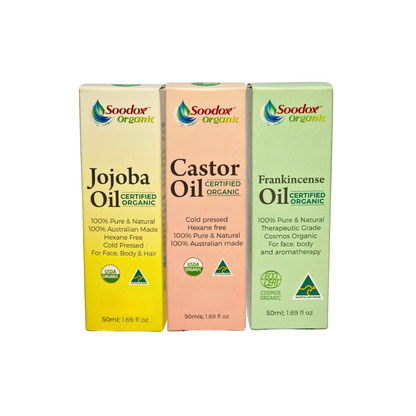 Soodox Organic Jojoba Oil 50ml with Oil Brushes