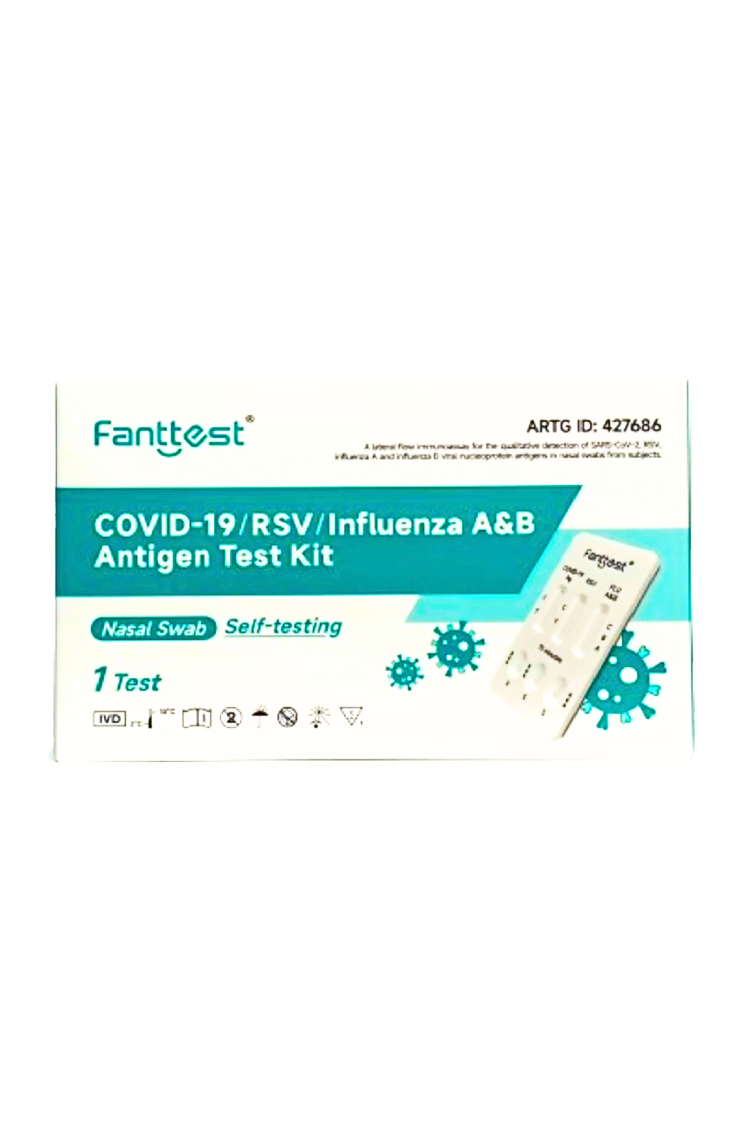 Fanttest Plus RSV / COVID-19/ Influenza A&amp;B Antigen Test Kit - 1 Test