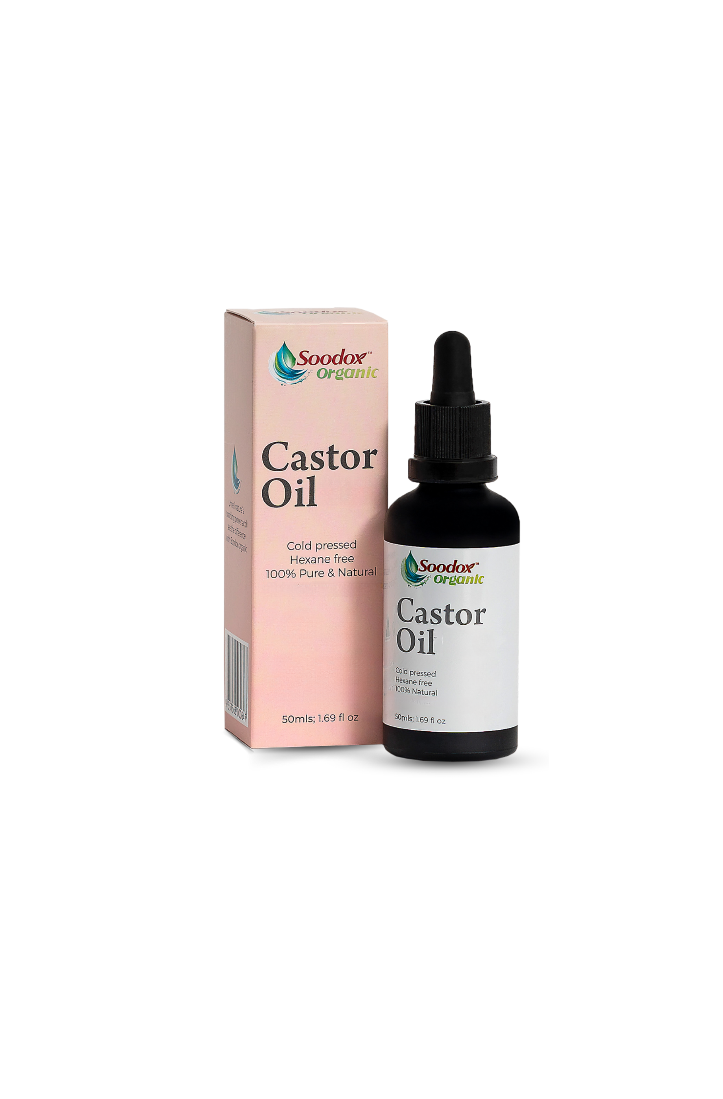 Soodox Organic Castor Oil 50ml with Oil Brushes