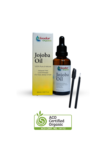Soodox Organic Jojoba Oil 50ml Set with Scalp Oil Applicator