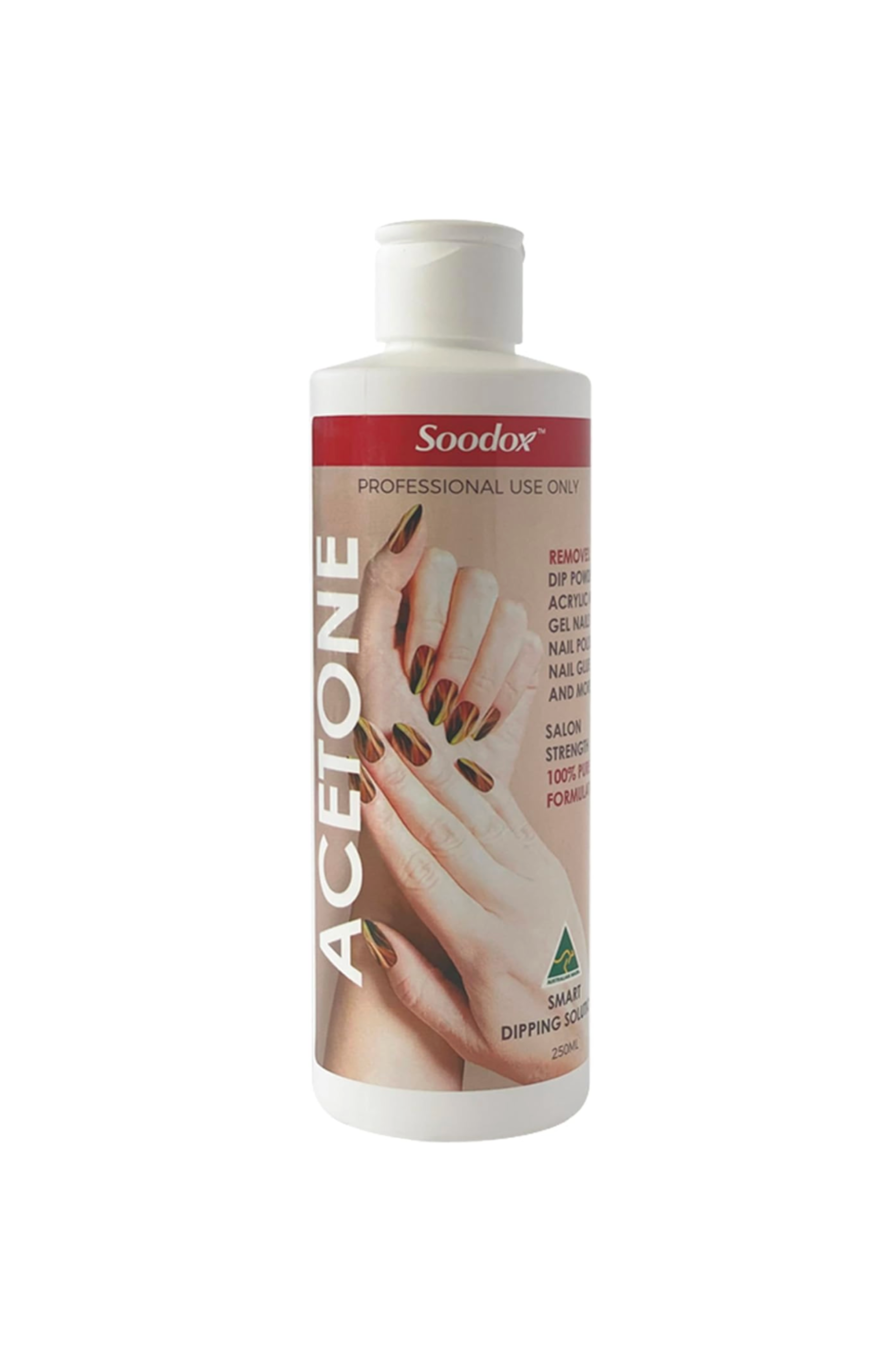 Soodox Gel Acrylic Nail Polish Soak Off Remover Acetone 250mL