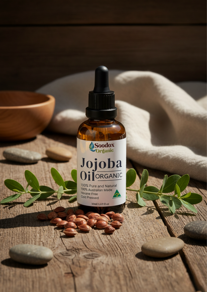 Soodox Organic Jojoba Oil 50ml Set with Scalp Oil Applicator