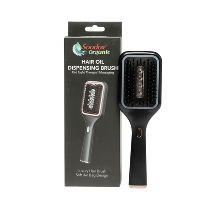 Soodox Organic Hair Oil Dispensing Brush with Red Light Technology