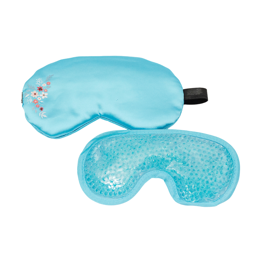 Soodox Hot &amp; Cold Reusable Eye Mask with Bonus Silk Sleeve - BLUE